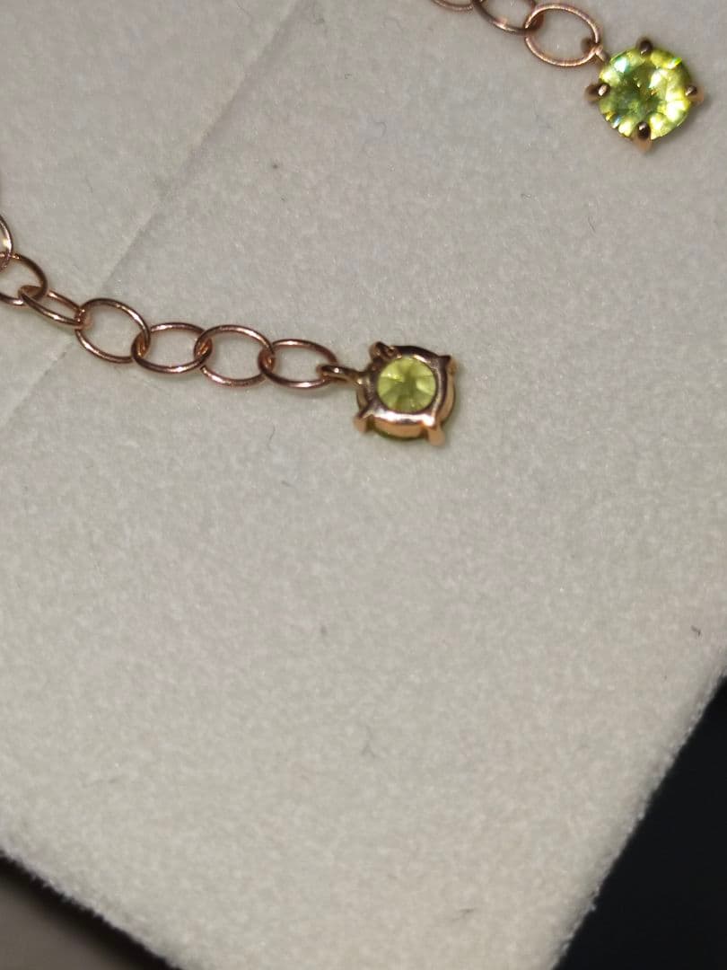 スフェーン　チャー厶　ピンクゴールド ピアス