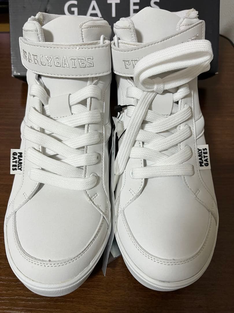 新品【PEARLY GATES 】 ゴルフシューズ 24.0ハイカット　ホワイト