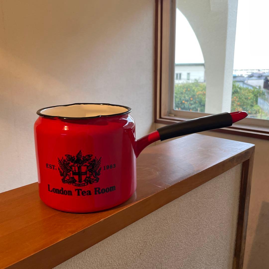 London Tea Room 赤 ホーロー ミルクパン