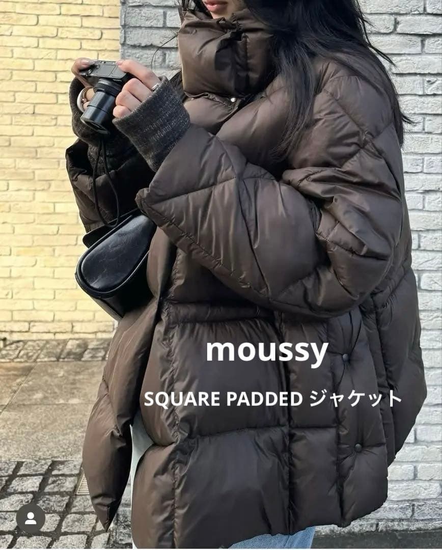 【美品】マウジー　SQUARE PADDED ジャケット　ダウン　ブラック