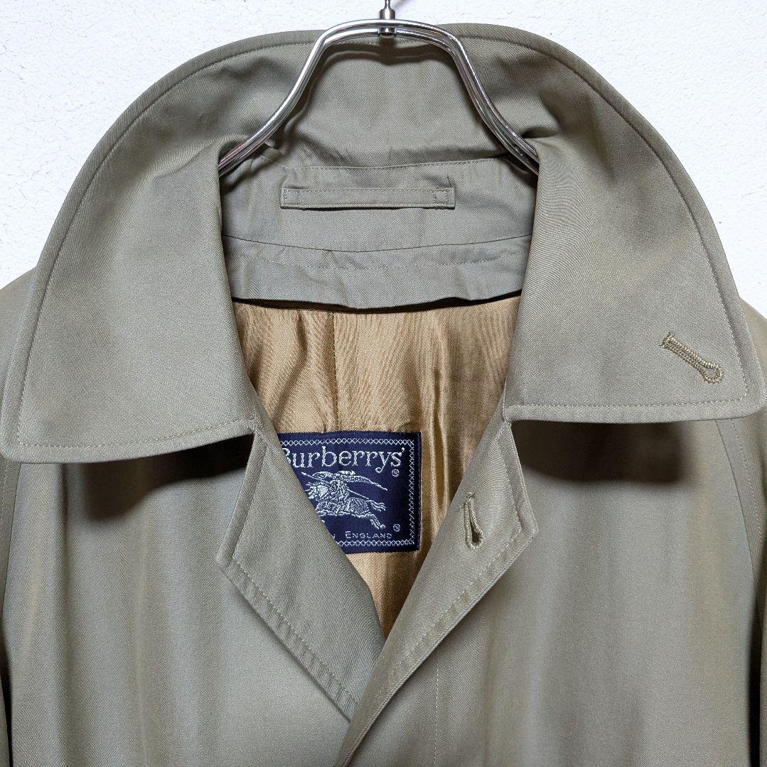 美品 英国製 90s バーバリー ステンカラーコート メンズ 玉虫 C94C