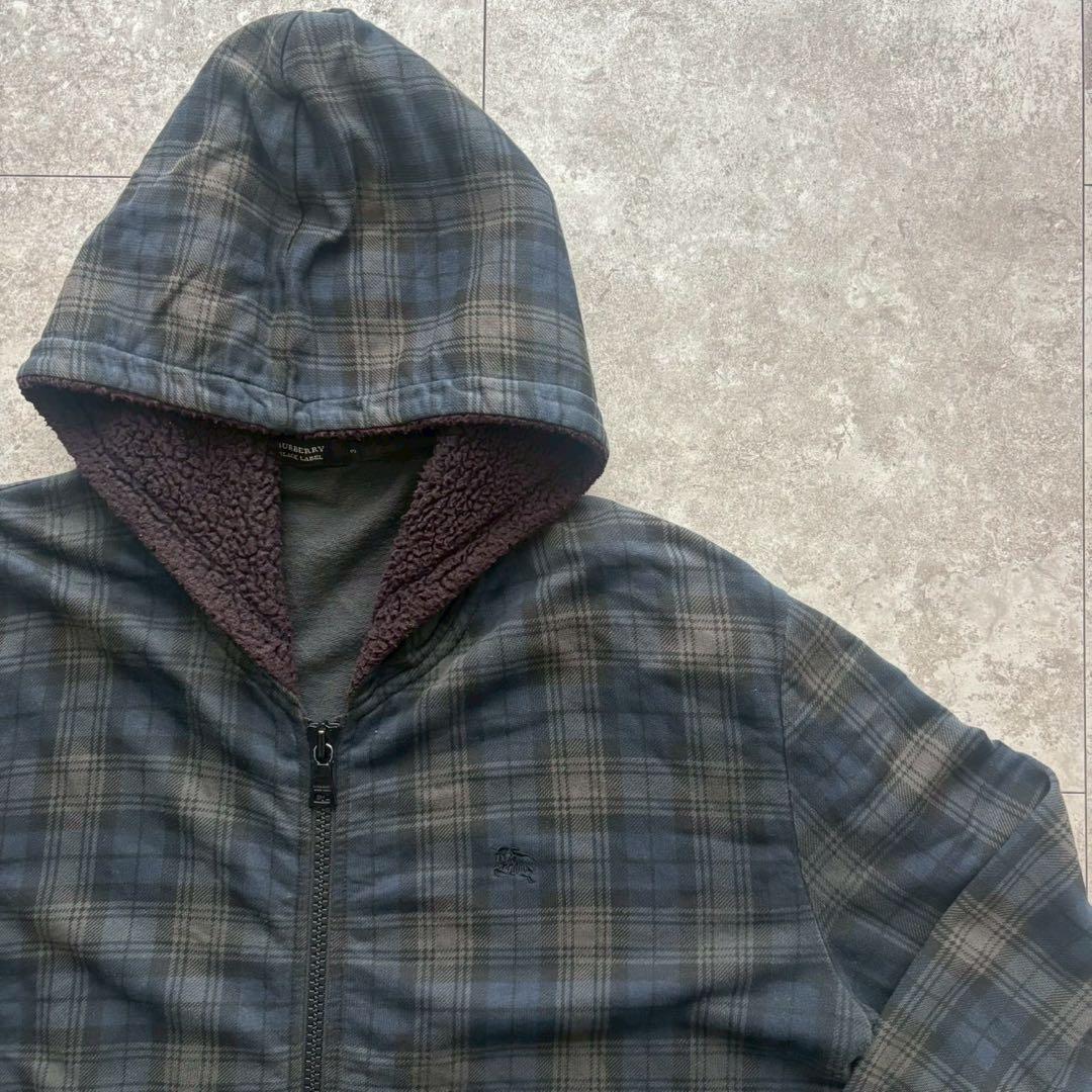Burberry Black Label パーカー　ノバチェック　フルジップ　L