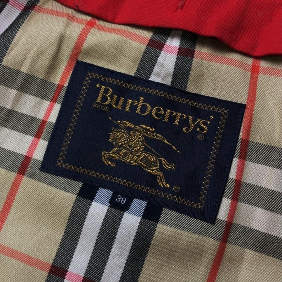 ☆ バーバリーズ ステンカラー コート 裏地ノバチェック レッド 赤 38 M❤