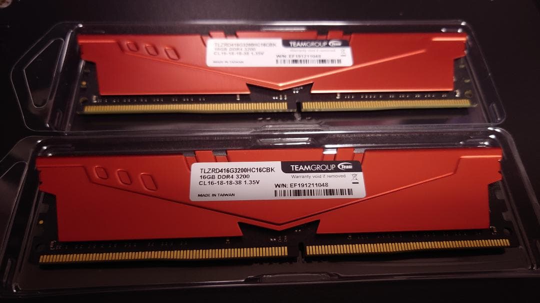 メモリー Team DDR4 3200Mhz 32GB(PC4-25600 16GBx2)