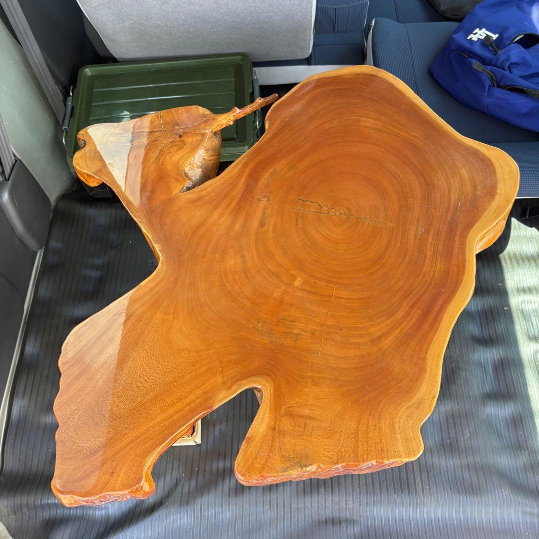 自然木　一枚板　テーブル　ラクダ　鹿　動物