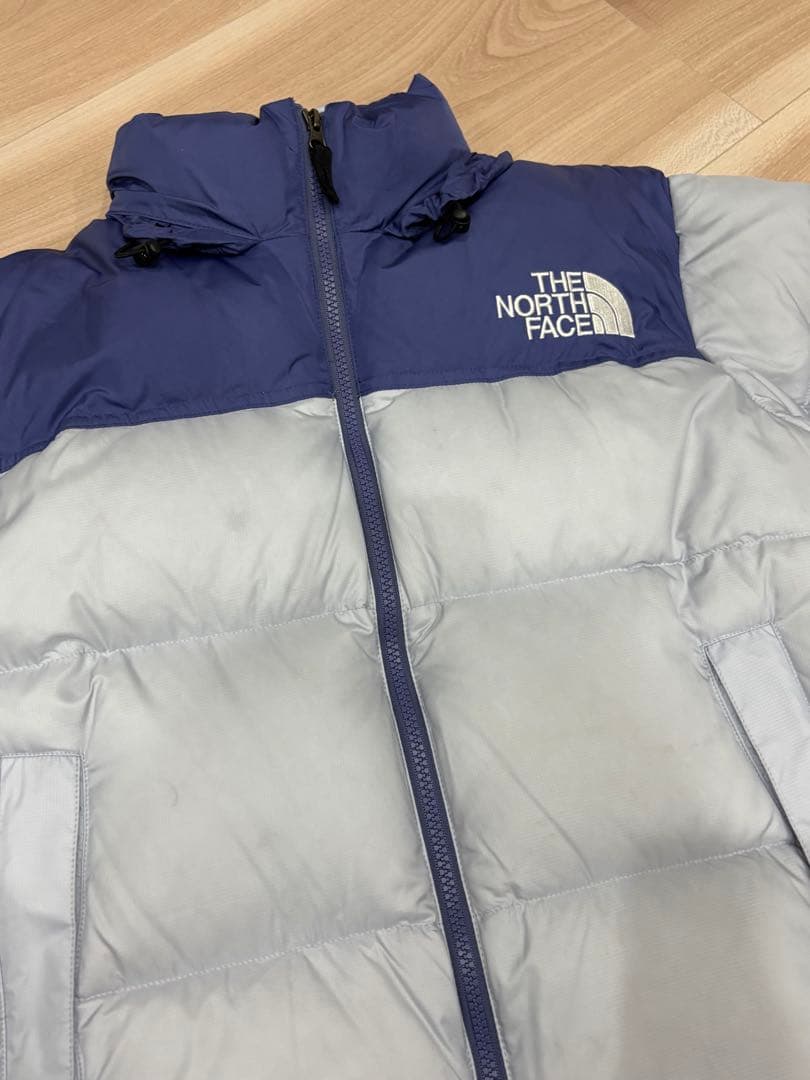 THE NORTH FACE ダウンジャケット グレー/ネイビー