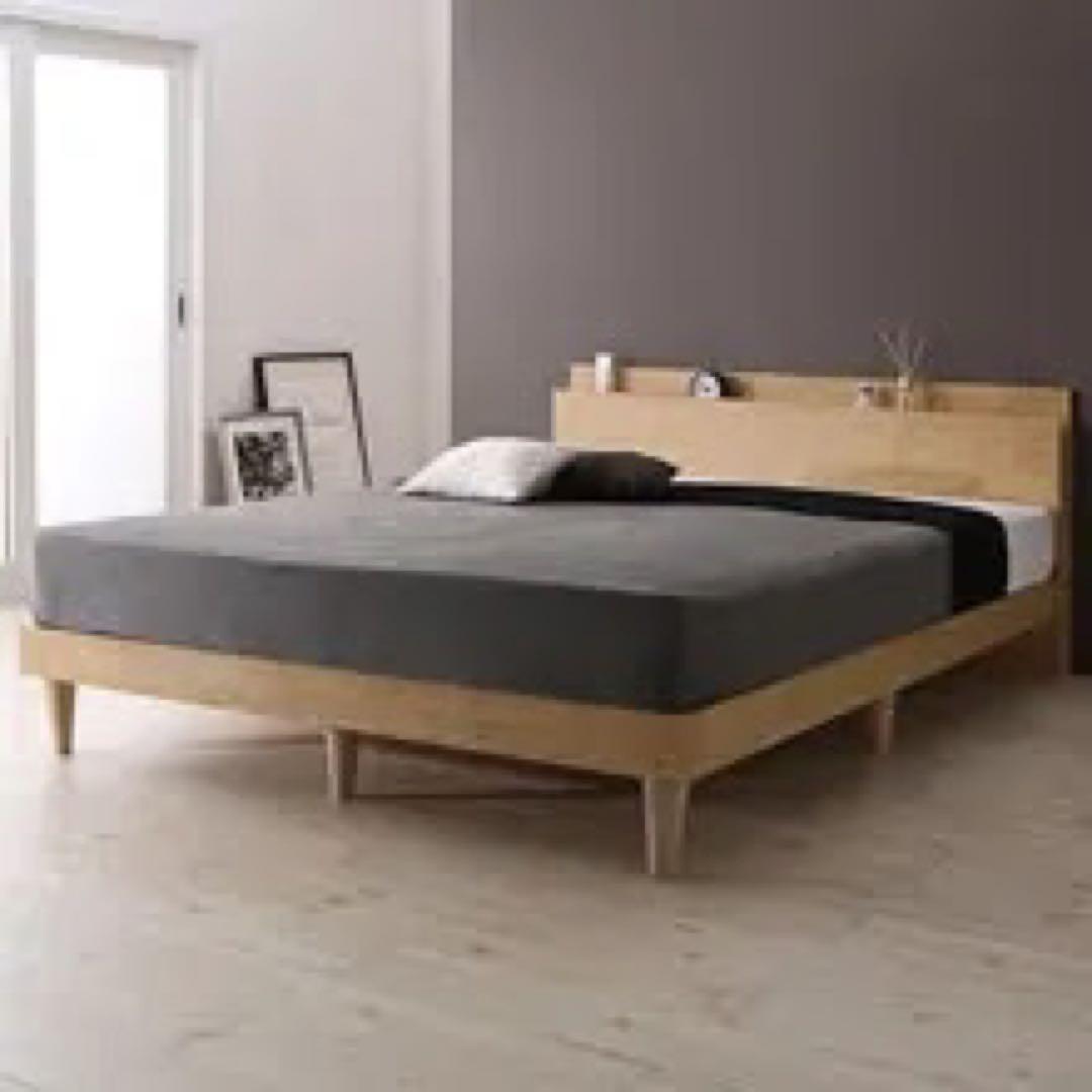 シンプルデザイン すのこベッド ダブル ナチュラル(お値下げ可能です)