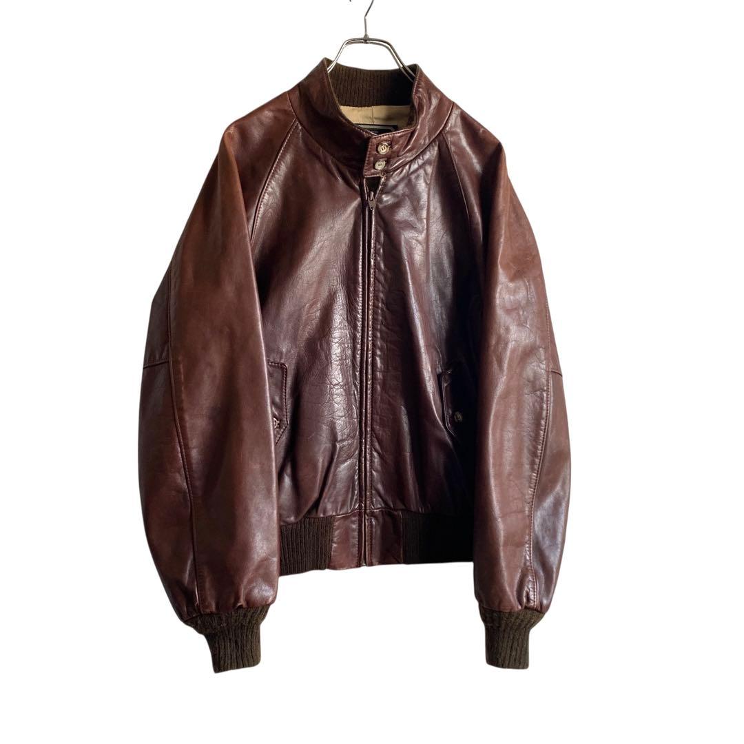 80s US vintage G9 type レザー ハリントンジャケット 40