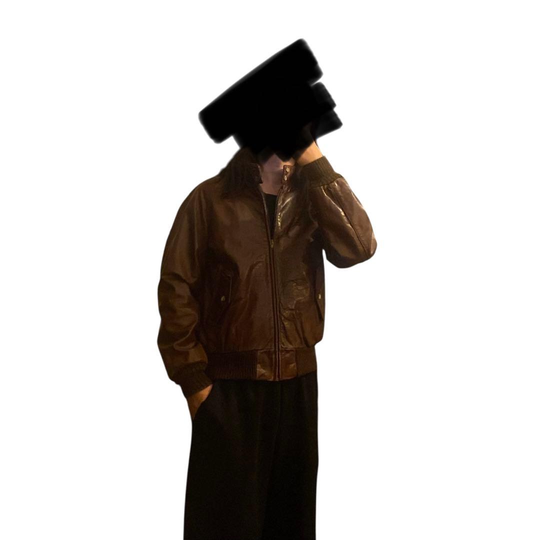 80s US vintage G9 type レザー ハリントンジャケット 40