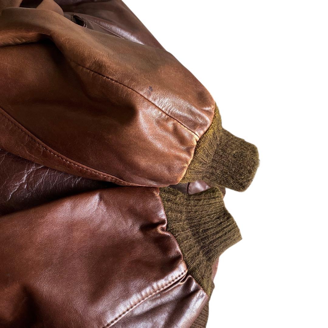 80s US vintage G9 type レザー ハリントンジャケット 40