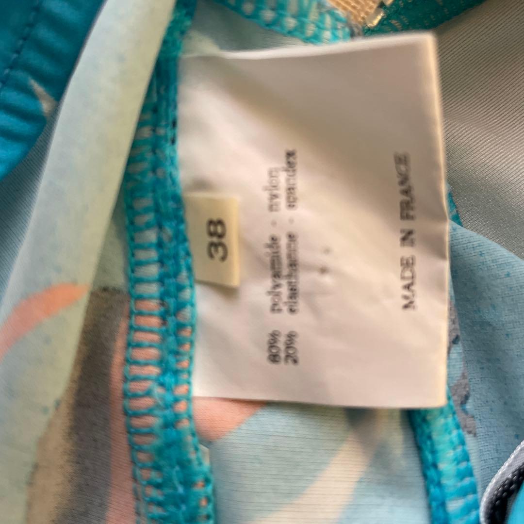 Chanel 水着 ワンピース 38 水色 ボール柄