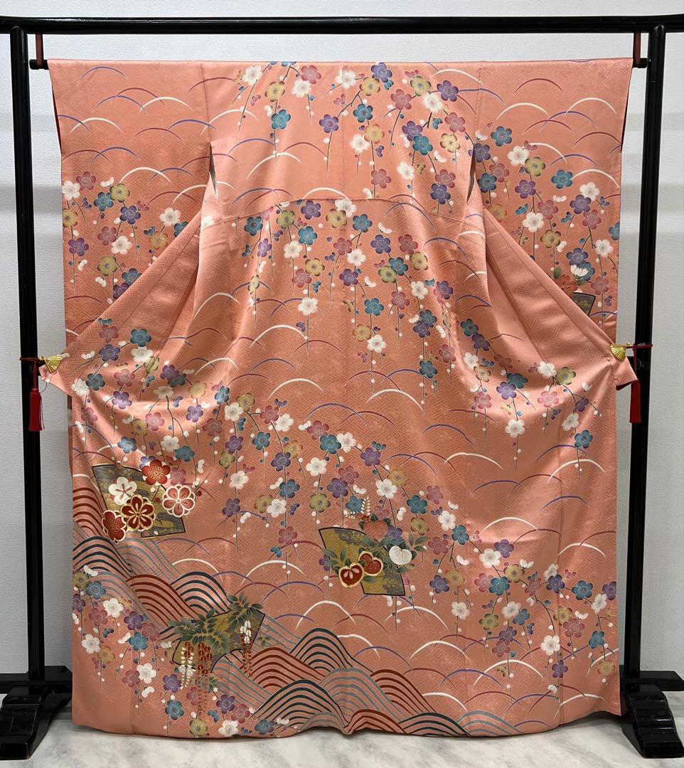 振り袖　フルセット　長襦袢　成人式　ガード加工　金彩加工　刺繍入　ピンク　738