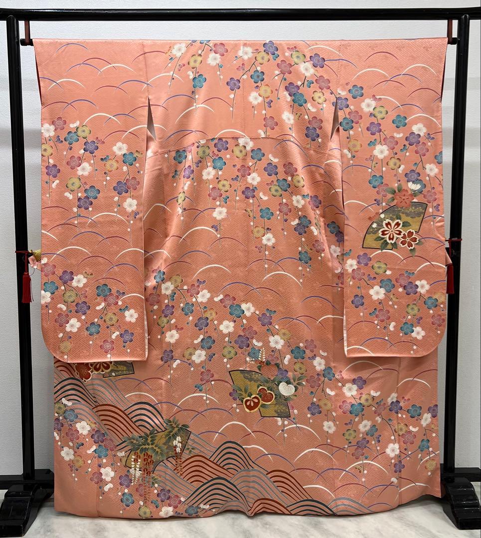 振り袖　フルセット　長襦袢　成人式　ガード加工　金彩加工　刺繍入　ピンク　738