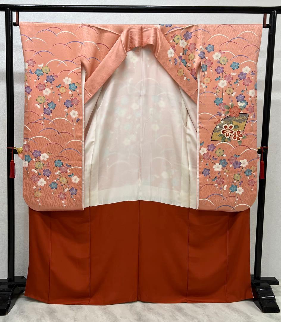 振り袖　フルセット　長襦袢　成人式　ガード加工　金彩加工　刺繍入　ピンク　738