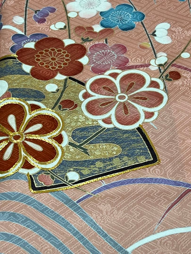 振り袖　フルセット　長襦袢　成人式　ガード加工　金彩加工　刺繍入　ピンク　738