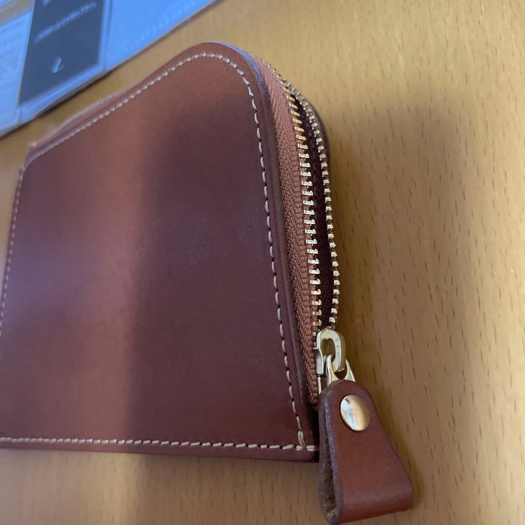 土屋鞄　財布　ヌメ革Lファスナー　ブラウン