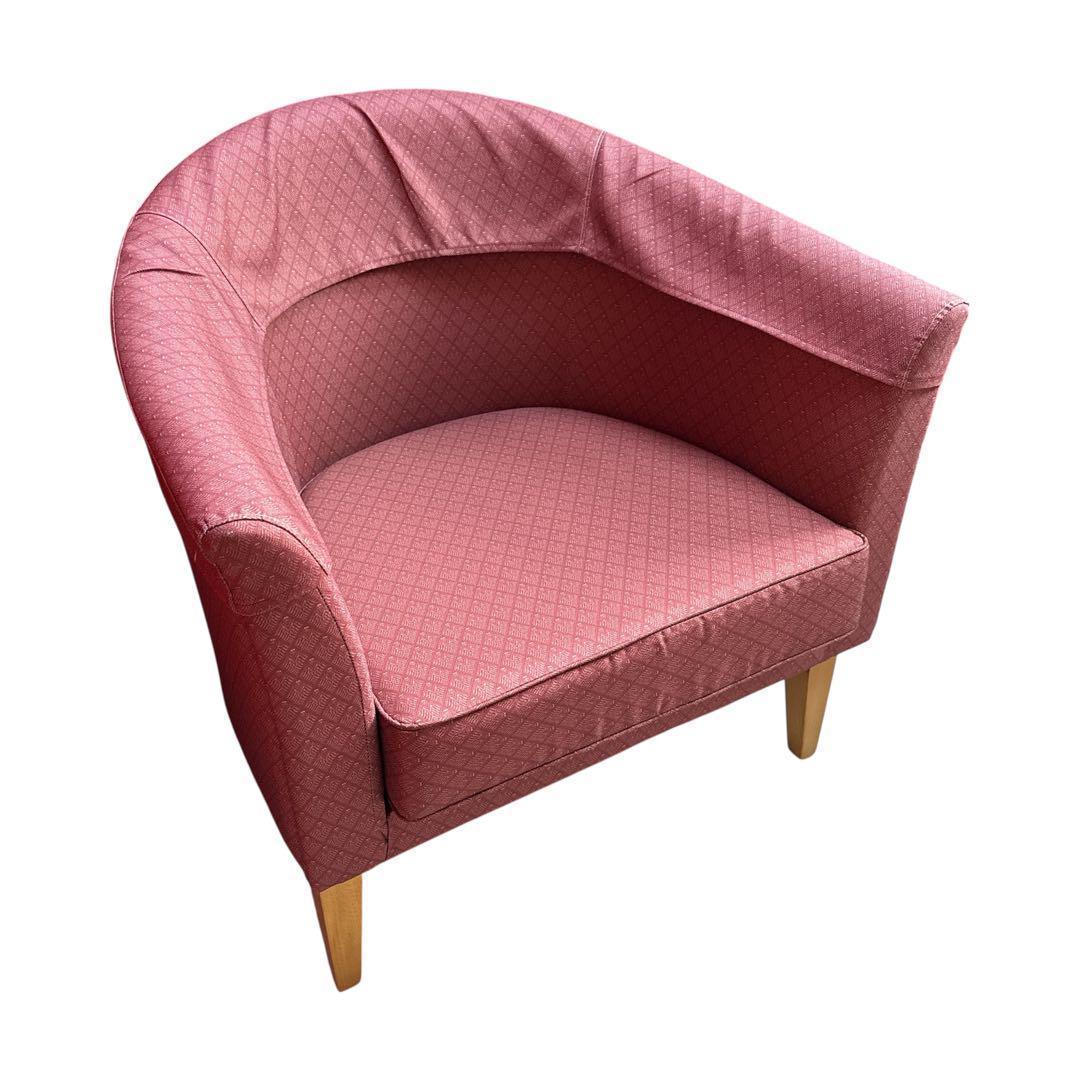 【たのメル便】クラシック調 1人掛けソファ ローズピンク ジャカード織