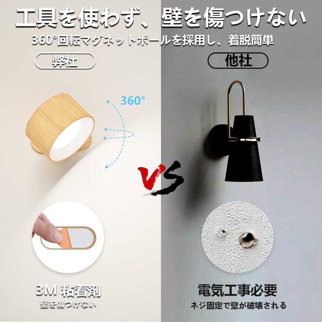ウォール 木目 3段階調光調色 LED 間接照明 スポットライト