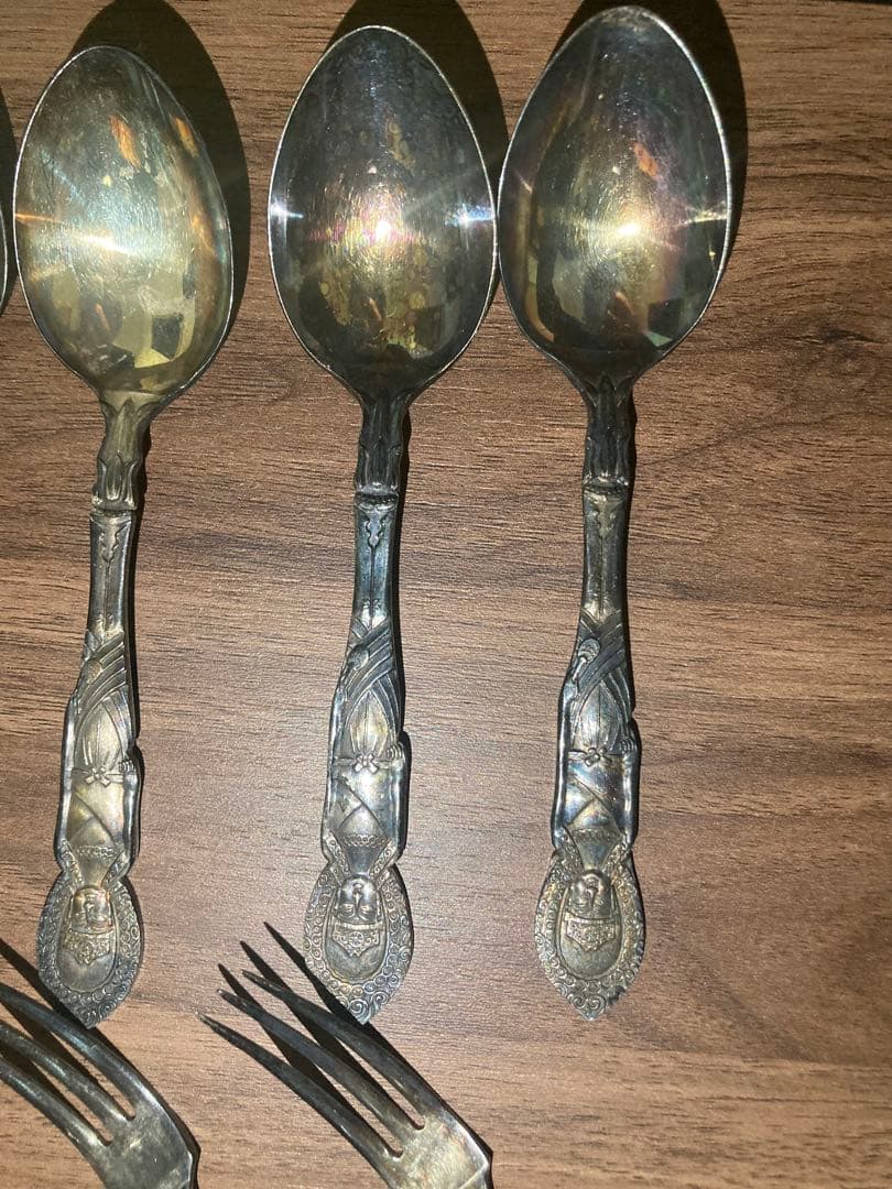 銀食器　スプーン　桜富士