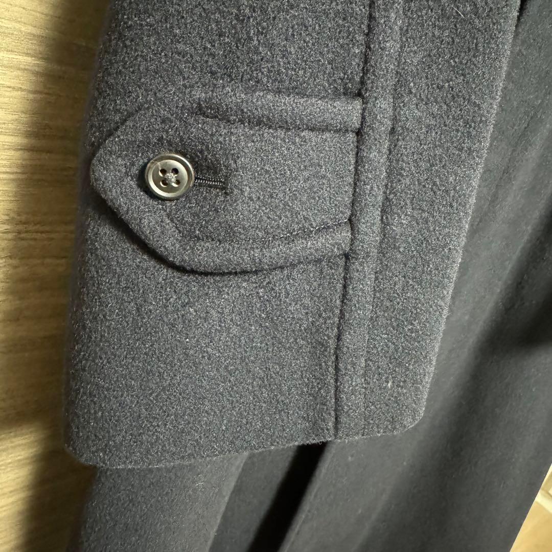【美品】Burberry　バーバリー　カシミヤ　ロングコート　ウール　ネイビー