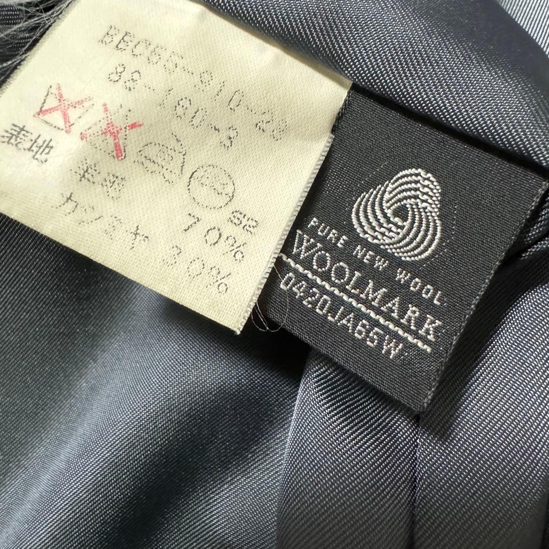 【美品】Burberry　バーバリー　カシミヤ　ロングコート　ウール　ネイビー