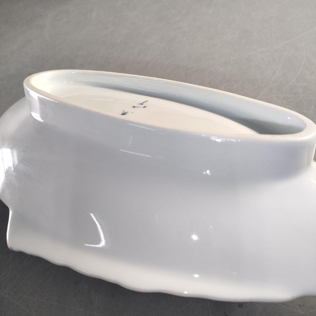 A1374-2/京峰 作/白磁魚文銘々皿5客/大皿/飾皿/盛皿/膾皿/懐石道具/