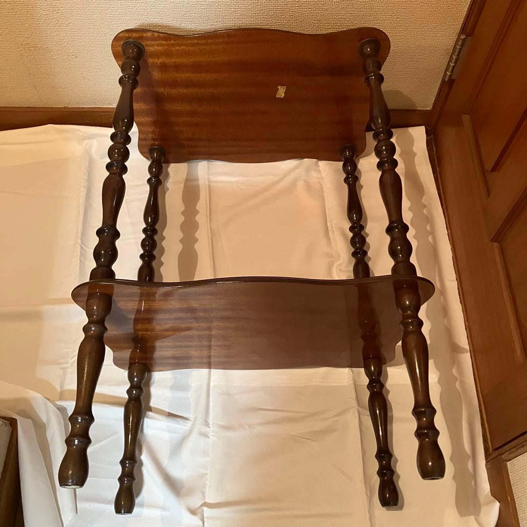 イタリア製 花柄 木製コンソールテーブル サイドテーブル