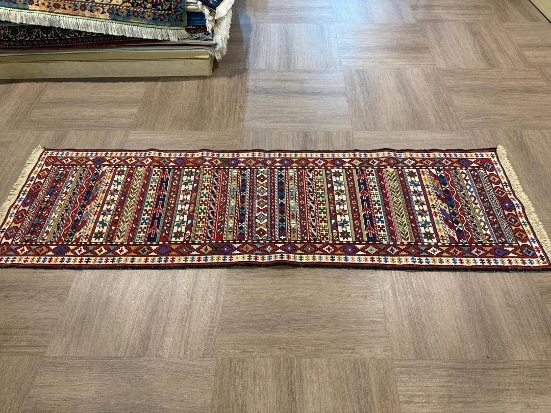 手織り アゼルバイジャン スマック キリム ランナー 192x59cm ペルシャ