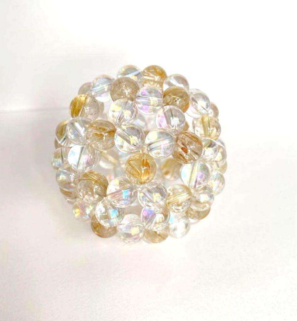 神聖幾何学フラーレン アクアクリスタル ルチルクォーツ 7mm玉 バッキーボール