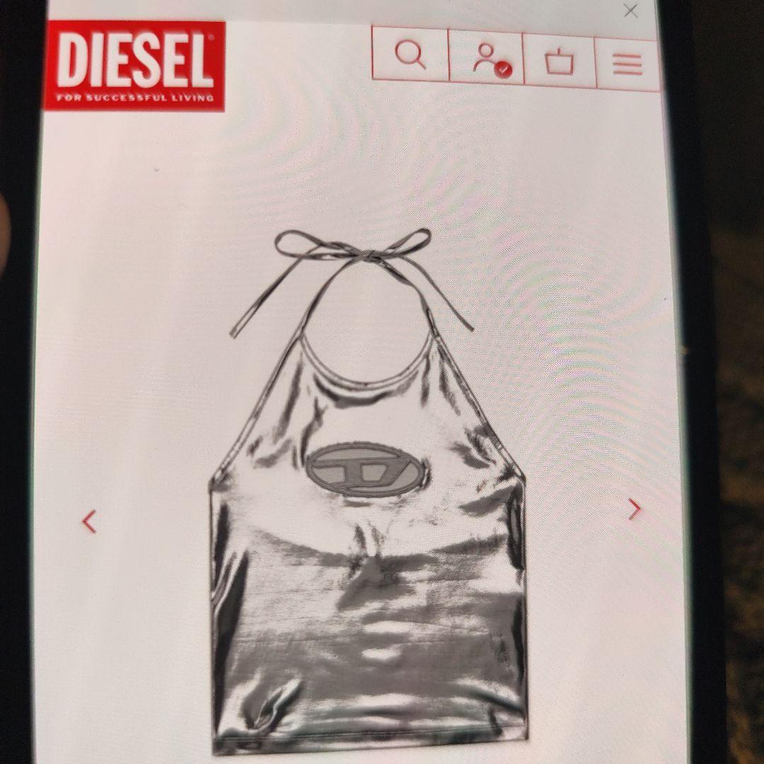 DIESEL シルバー ホルターネック タンクトップ