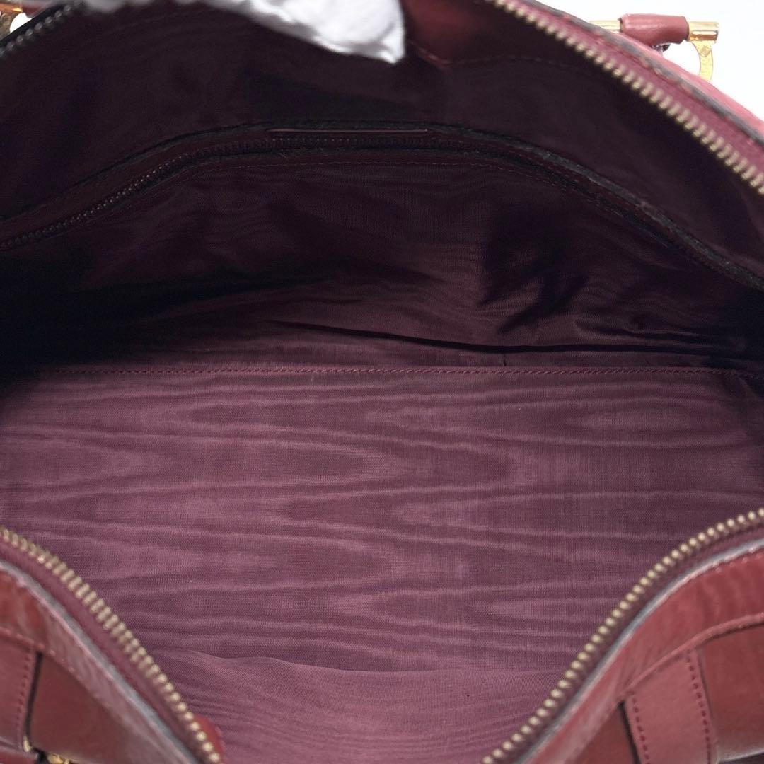 cartier カルティエ マストライン ミニボストンバック ロゴ刻印 ボルドー