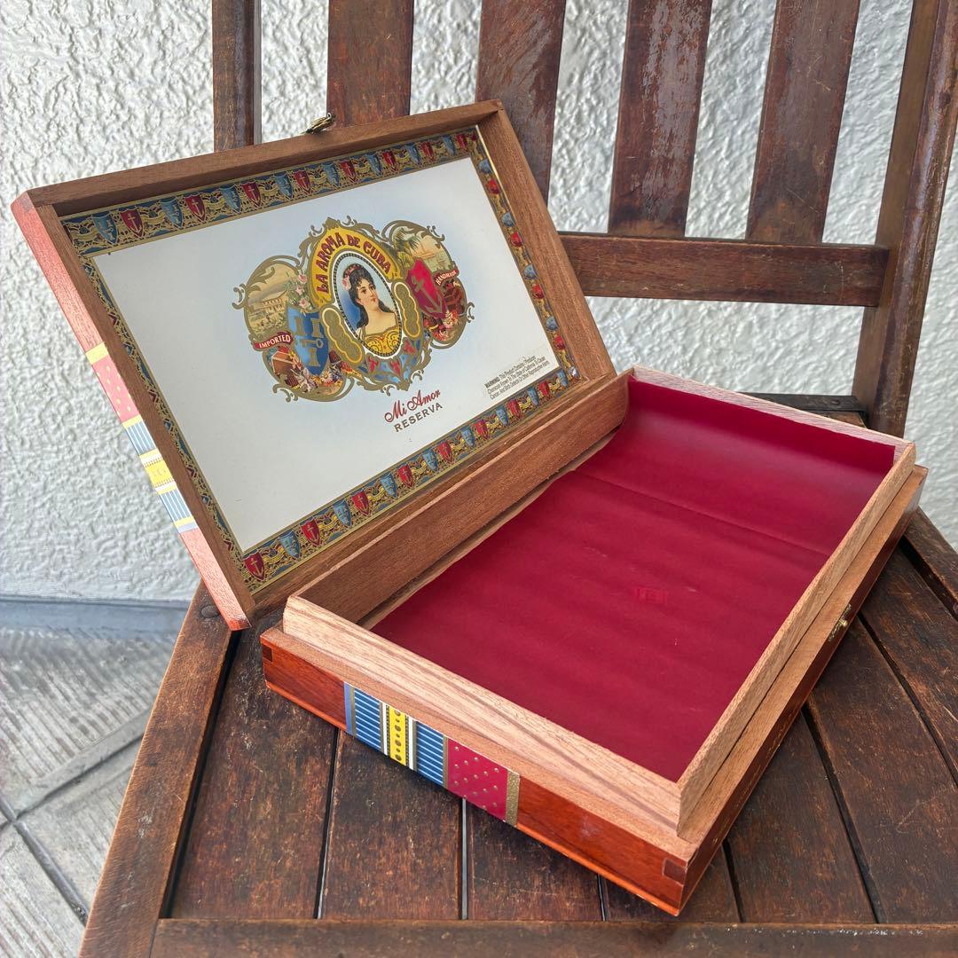 木製シガレットケース収納木箱ハンドメイドアメリカアンティークUSAヴィンテージ