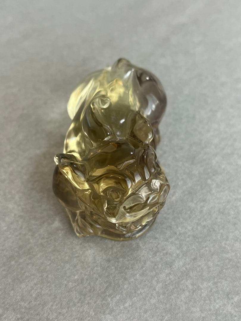 【高品質】スモーキーシトリン　貔貅ペア　置物