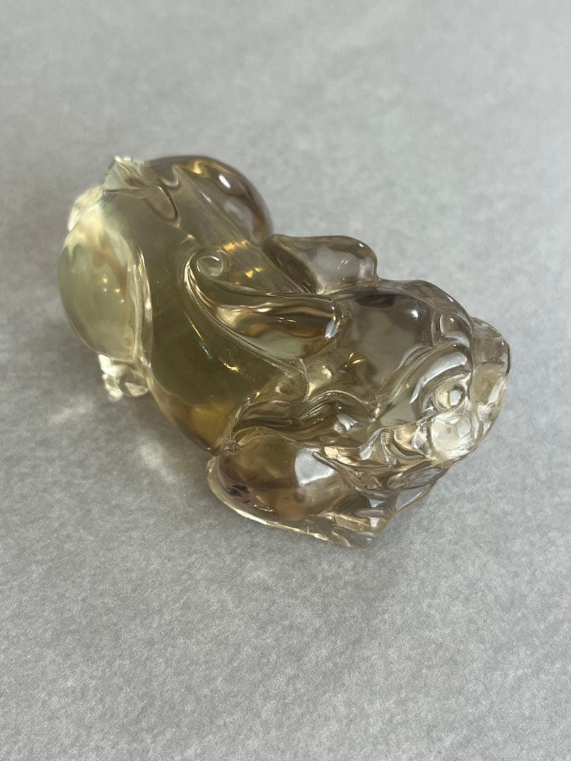 【高品質】スモーキーシトリン　貔貅ペア　置物