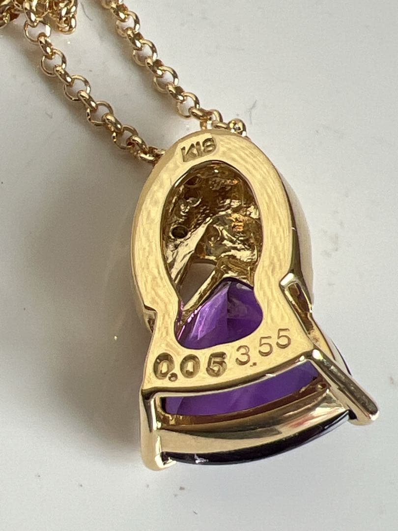 銀座三越　K18 アメジスト　ダイヤ　リング　ネックレスセット