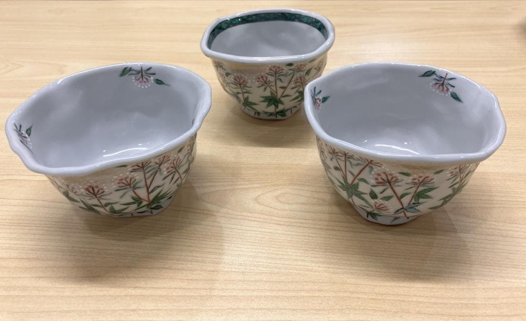 大幅値下げ！美品！京焼・清水焼 村田幸之介捻り藤袴汲出　3枚組４セット　計１２枚