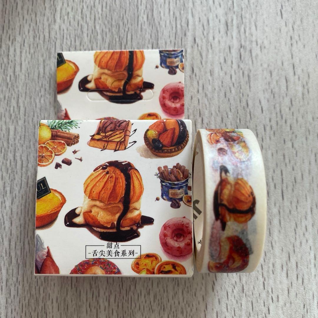 海外　廃盤　マスキングテープ　スイーツ　タルト　ケーキ　箱付き　フード　食べ物