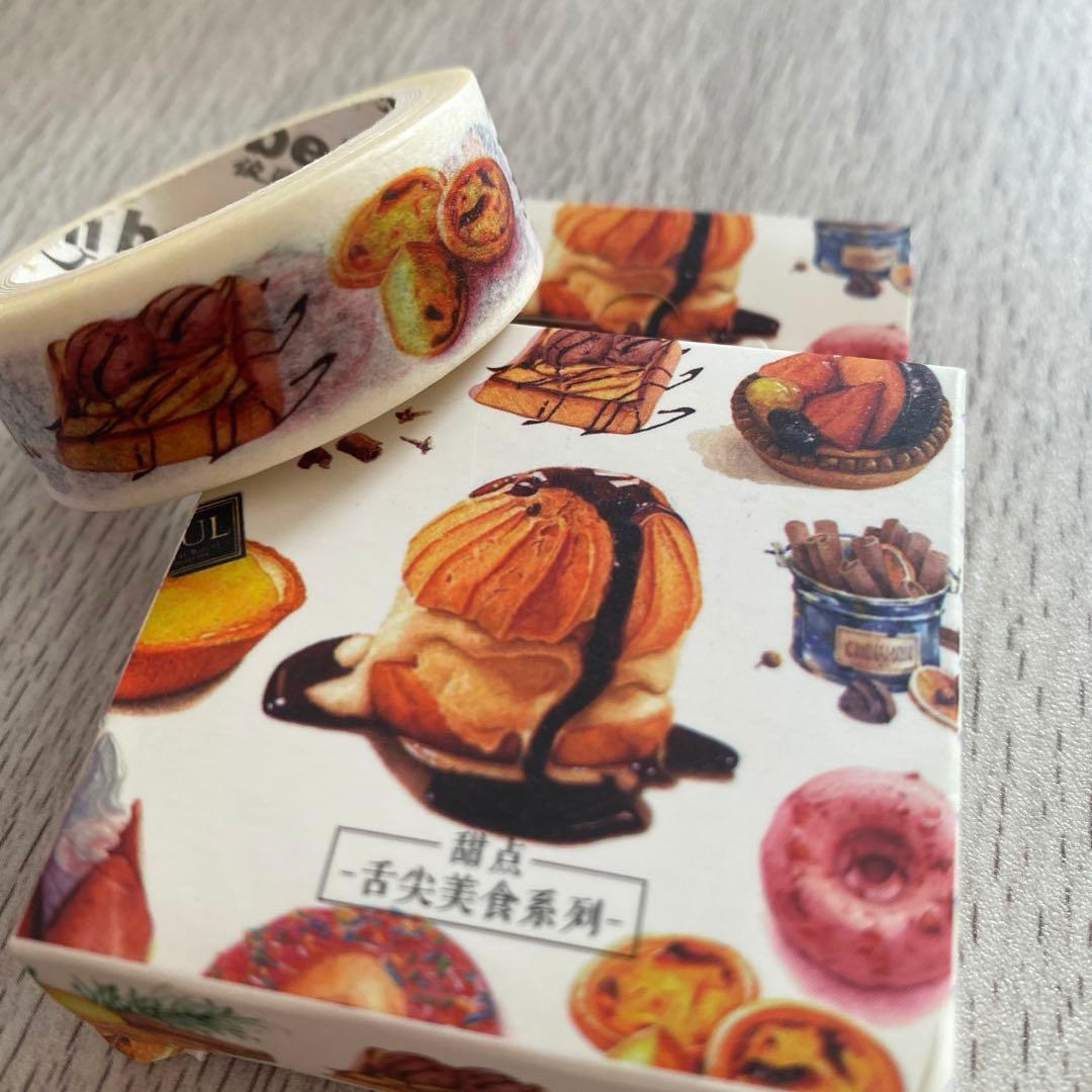 海外　廃盤　マスキングテープ　スイーツ　タルト　ケーキ　箱付き　フード　食べ物