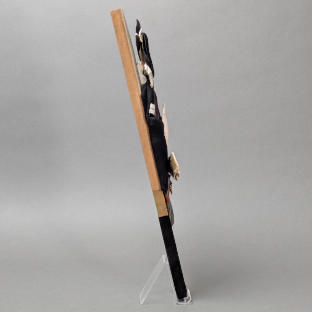 押絵羽子板　琴山？　当時物　アンティーク　昭和レトロ　日本人形　正月飾り　b