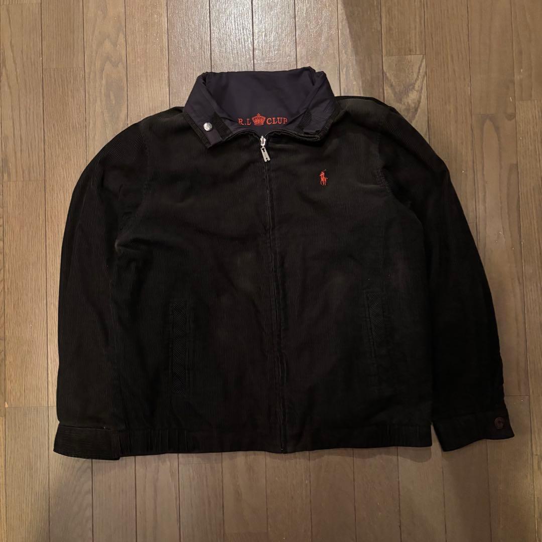 超希少✨　ラルフローレン 刺繍ロゴ コーデュロイ スウィングトップ ブラック