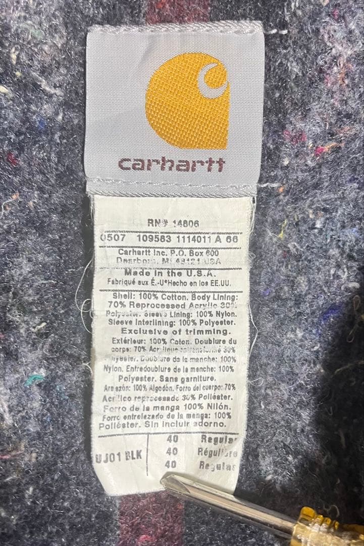 希少Carhartt デトロイトジャケット　size40 USA製