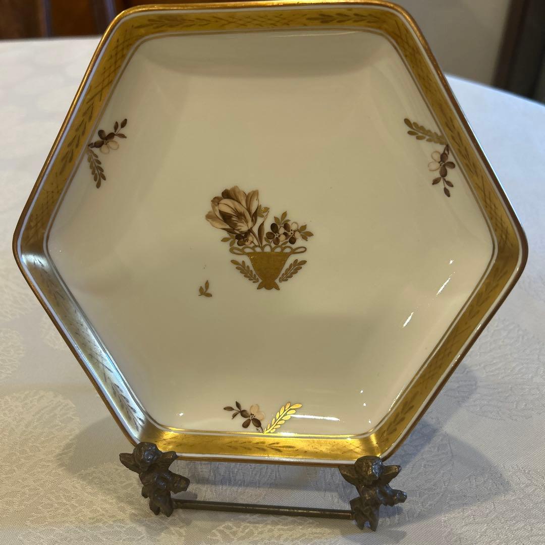 【希少】ロイヤルコペンハーゲンゴールデンバスケット六角皿