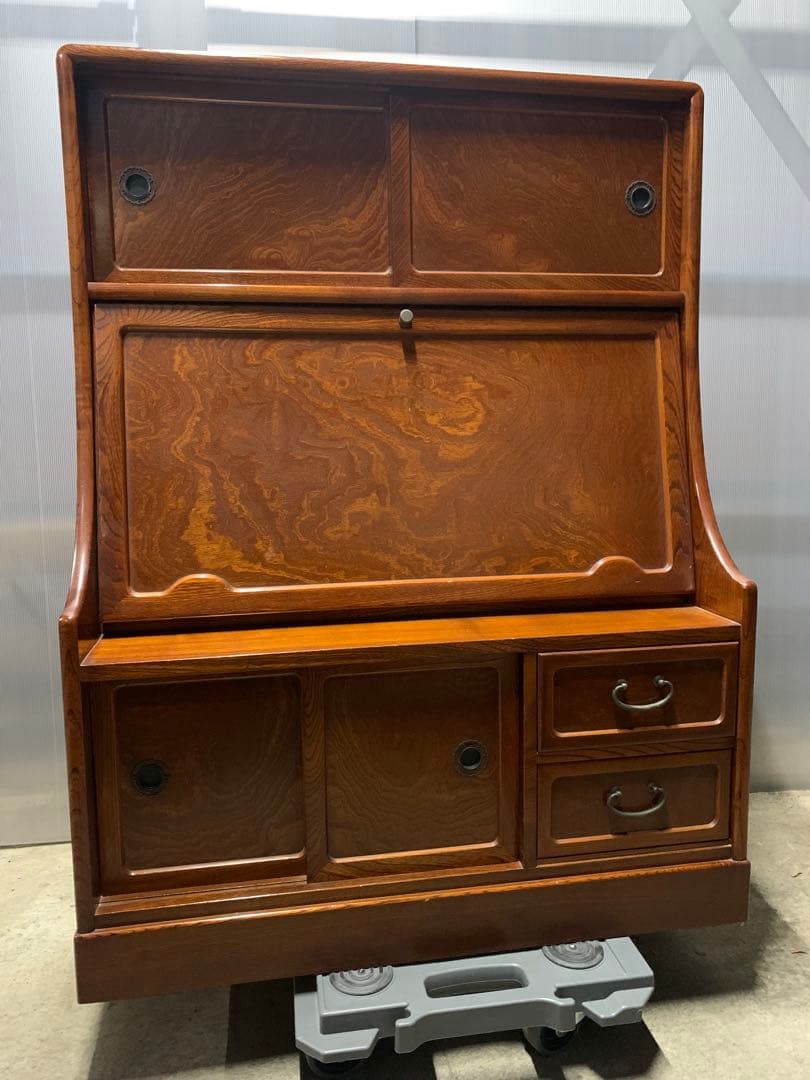 天然木 ライティングデスク ライティングビューロ 幅78 奥28.5 高104