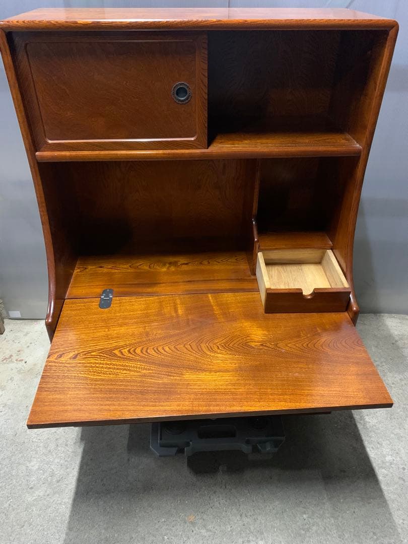 天然木 ライティングデスク ライティングビューロ 幅78 奥28.5 高104