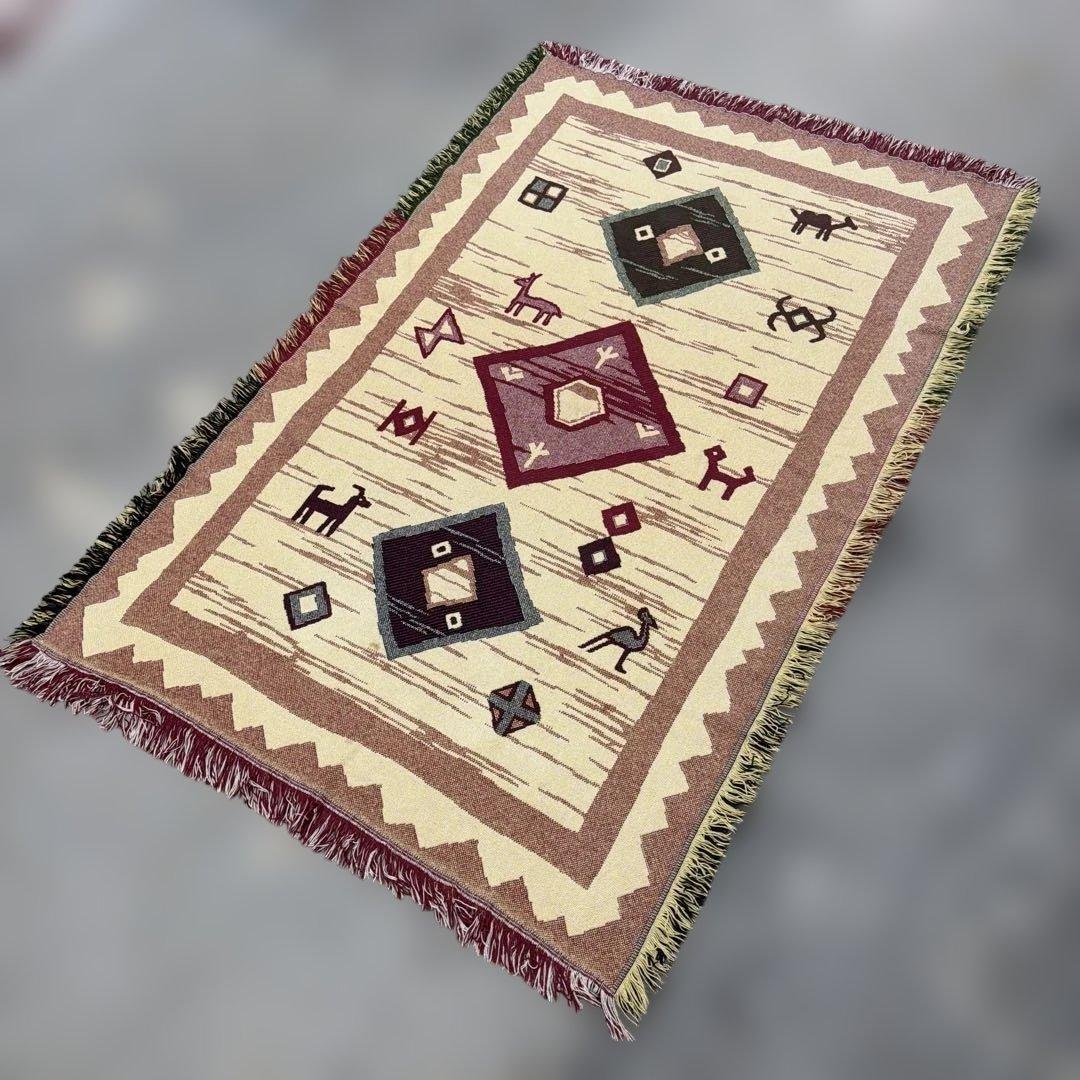 ネイティブ　マルチカバー　ソファカバー　ヴィンテージラグ　164x108