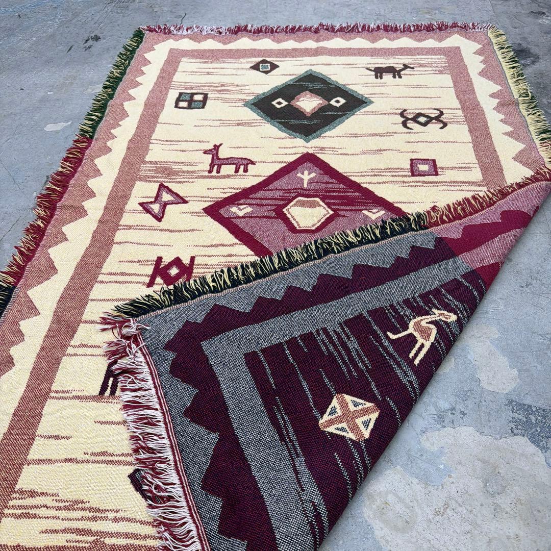 ネイティブ　マルチカバー　ソファカバー　ヴィンテージラグ　164x108