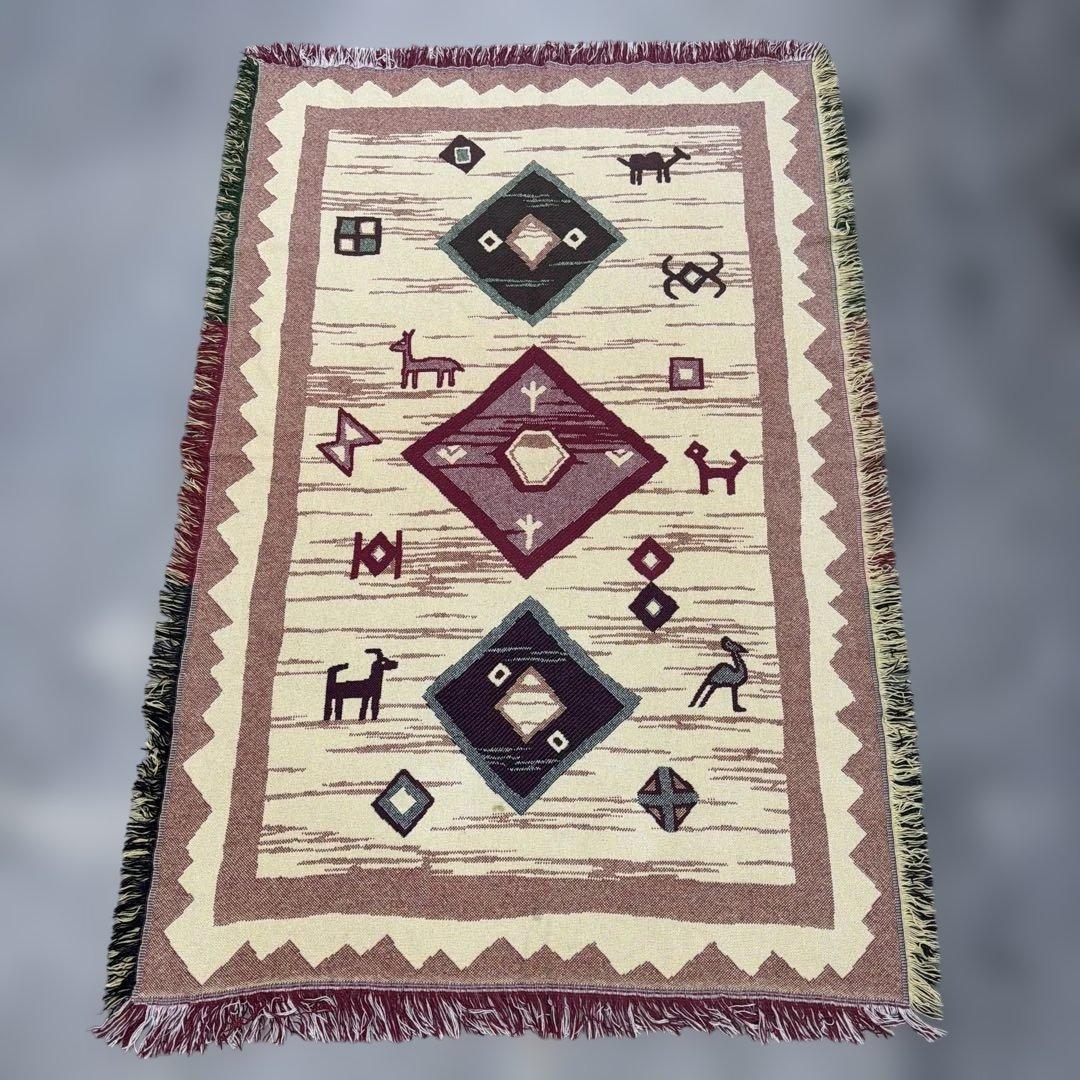 ネイティブ　マルチカバー　ソファカバー　ヴィンテージラグ　164x108