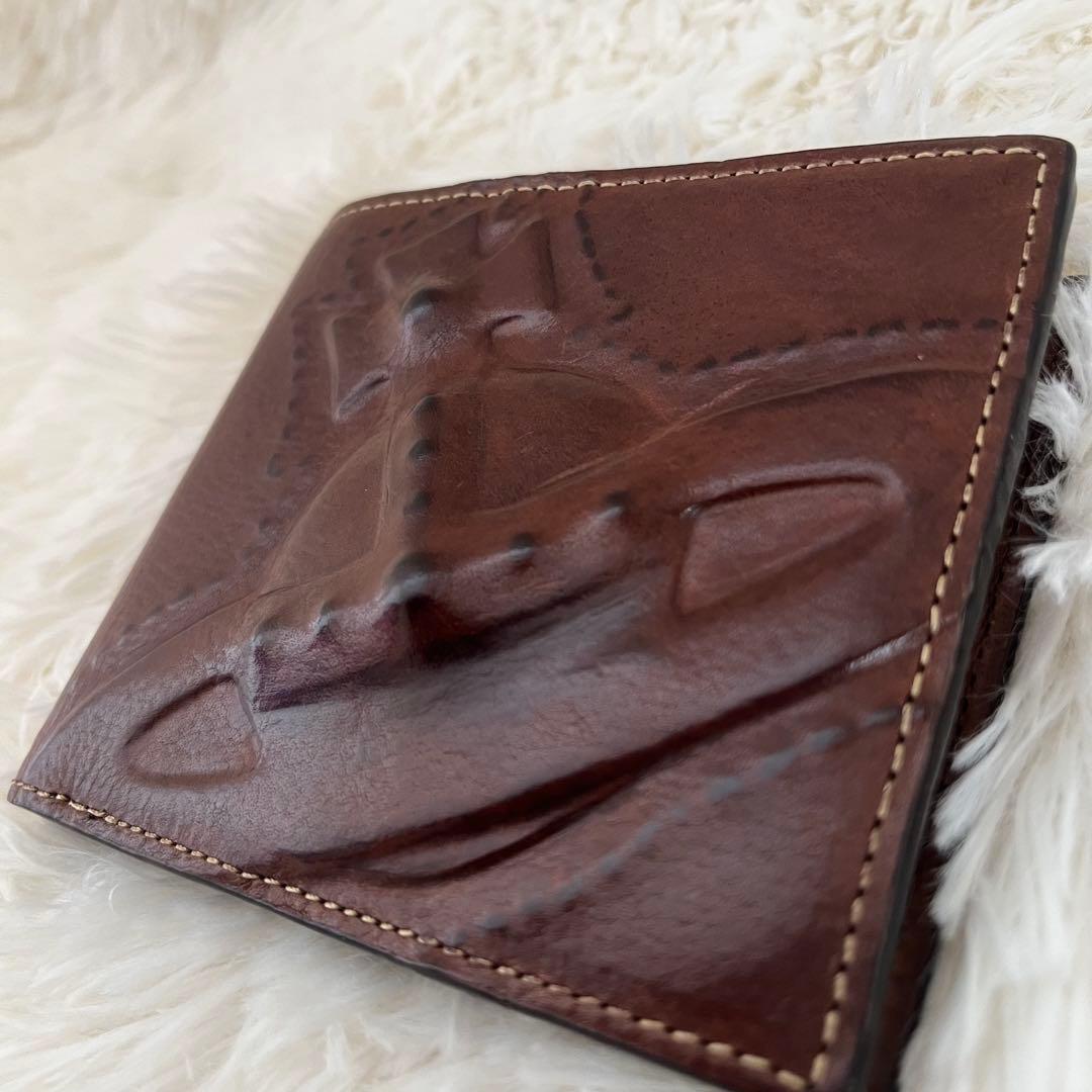 Vivienne Westwood 3Dオーブ 牛革 二つ折り財布 小銭入れ付き