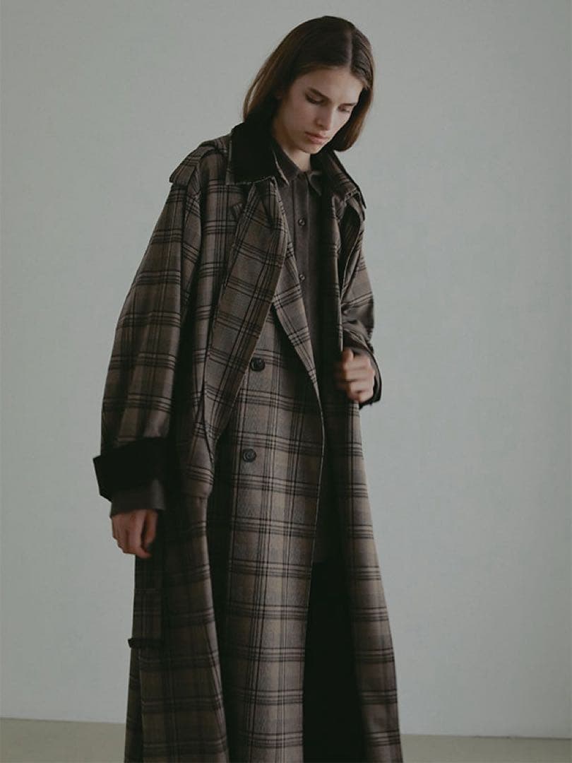 2*ん様 フードストールロングトレンチコート