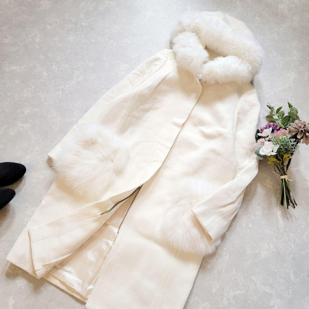 マイストラーダ●リアルファー＆フード取り外し可6way♪ノーカラーロング丈コート